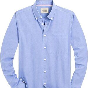 Alimens & Gentle Mens Solid Oxford Shirt Long Sleeve Dress Shirt Work 4XL